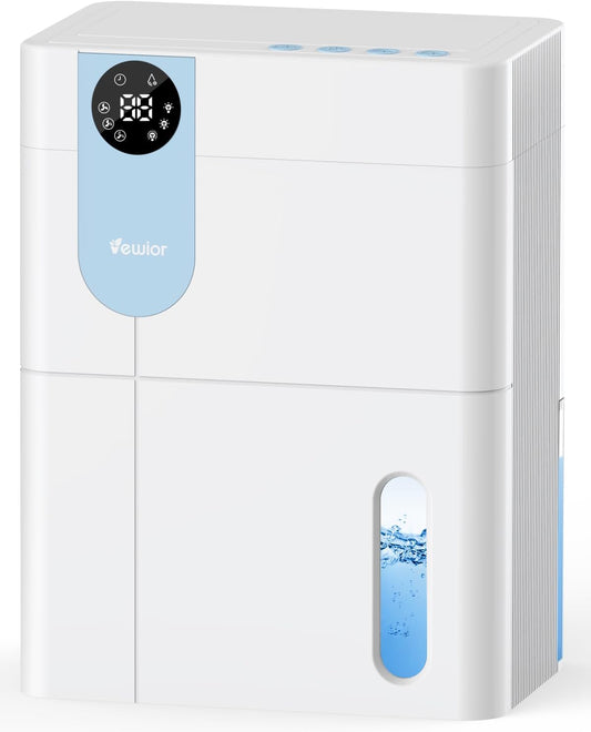 Dehumidifier, VEWIOR 152 OZ Dehumidifiers for Home, Quiet Dehumidifier for Basement with Large Water Tank, Dehumidifiers for Bathroom Bedroom RV Closet with Auto Shut Off and Night Light Vewior
