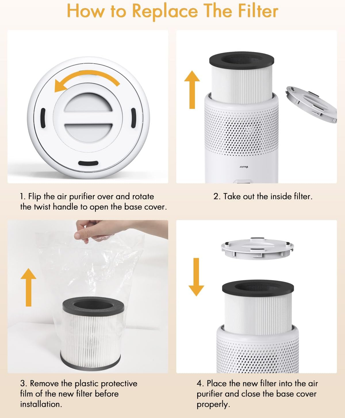 Air Purifier B-D02U Replacement Filter, VEWIOR H13 True HEPA Air Cleaner Filter (Special for B-D02U Air Purifier) Vewior