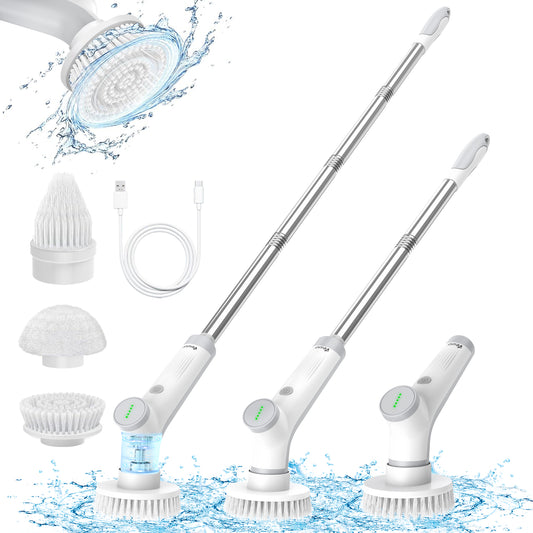 VEWIOR Electric Spin Scrubber, 2024 New Cordless Cleaning Brush, Dual Speeds, 3 Replaceable Brush Heads, Electric Cleaning Brush for Floor Bathroom Tub Tile Kitchen Window Grout Vewior