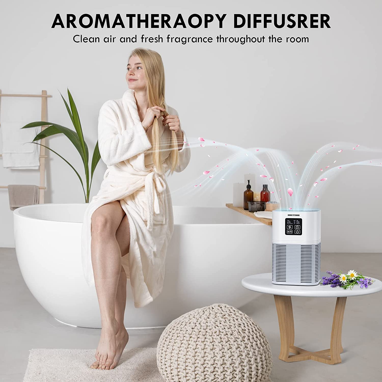 Air Purifier, Home Air Cleaner For Bedroom Large Room up to 600 sq.ft, VEWIOR H13 True HEPA Air Filter with Fragrance Sponge 6 Timer Settings Quiet Air Purifiers for Pets Dander Odor Dust Smoke Pollen Vewior