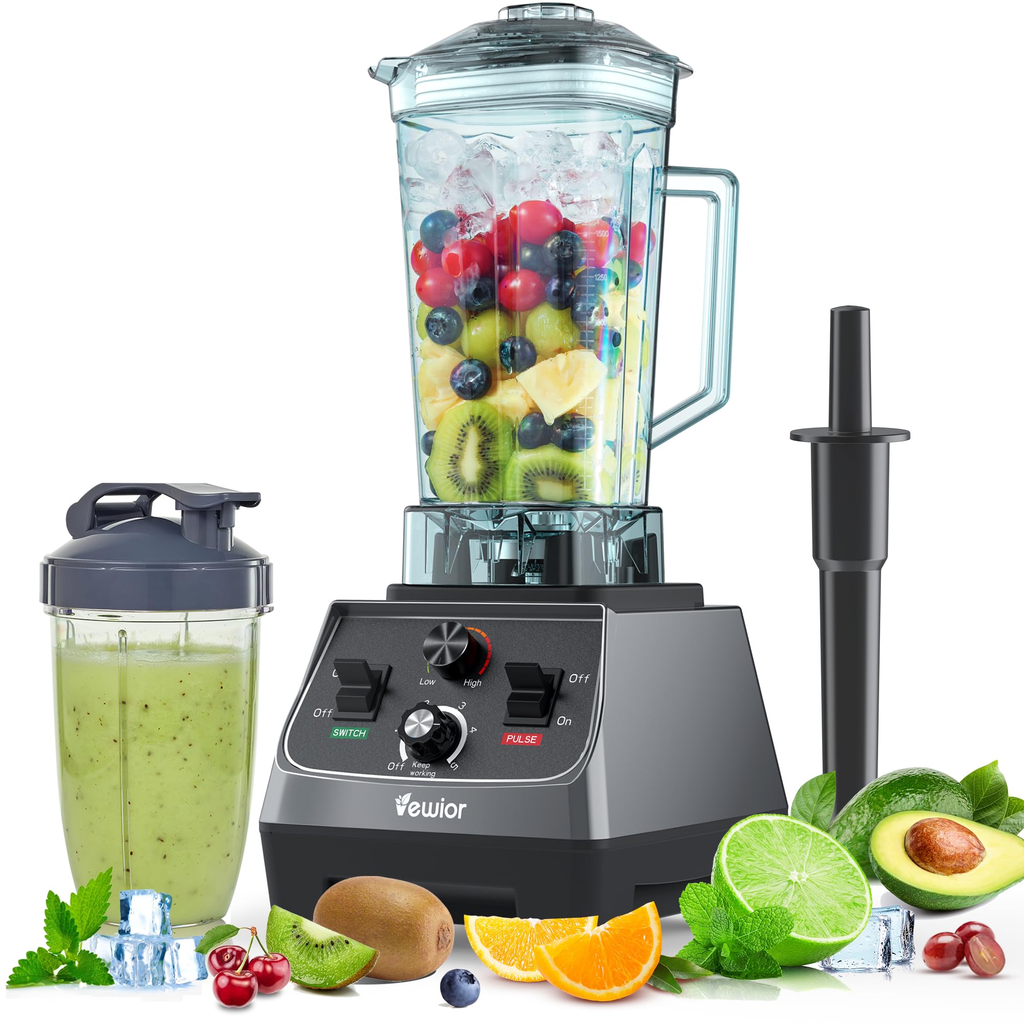 VEWIOR 1000W Smoothie Blender for Shakes and Smoothies, 11 Pieces Personal  Blender for Kitchen, 2*23oz+10oz Blender Cups with To-Go Lids for Fruit