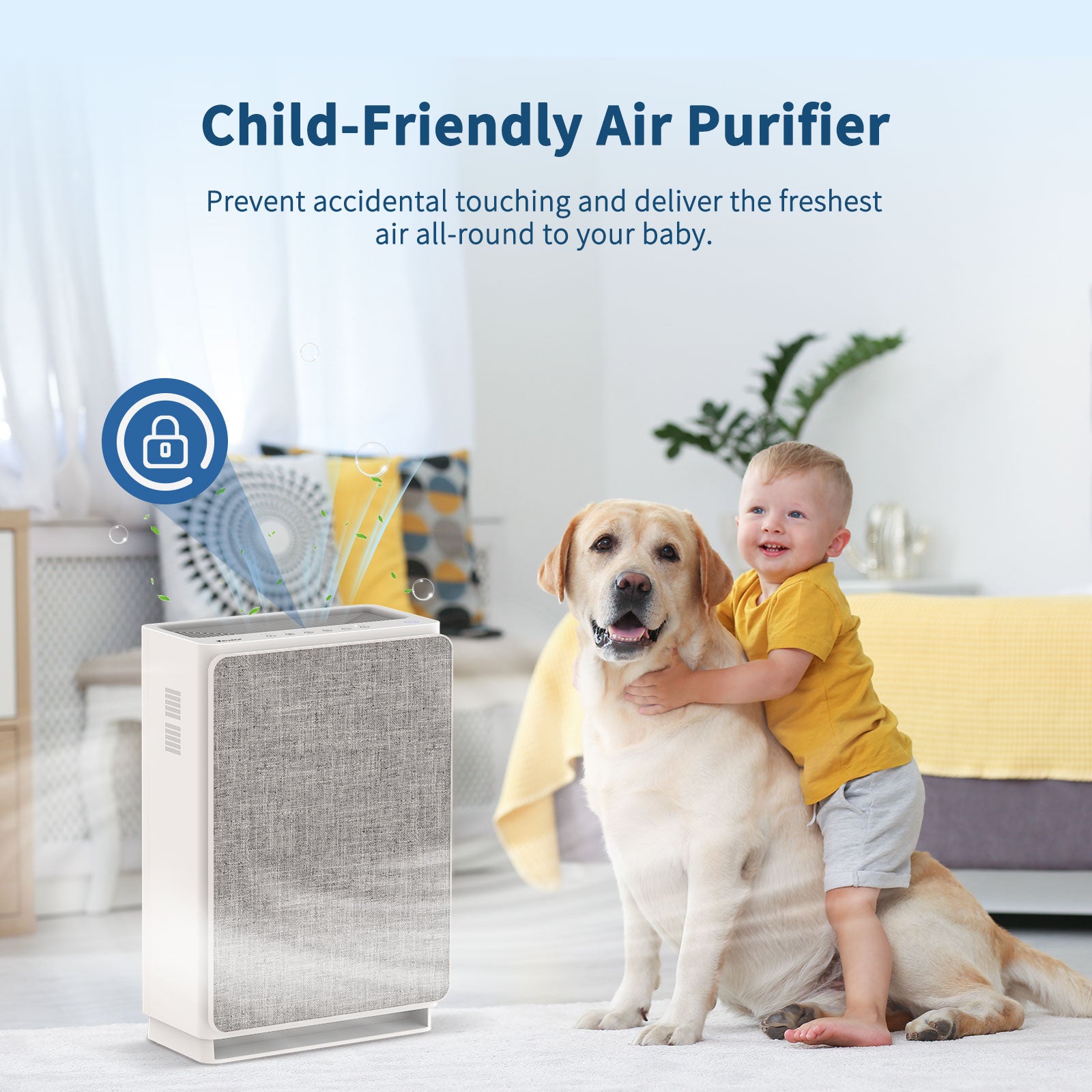 VEWIOR Air Purifiers for Home Large Room up to 2160 Sq Ft, H14 HEPA Air Purifier Filter, Fast Purification, 5-Stage Filtration, Auto Mode, 4 Speeds, Timer, Air Cleaner for Pet Dander, Smoke, Pollen Vewior