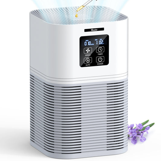 Air Purifier, Home Air Cleaner For Bedroom Large Room up to 600 sq.ft, VEWIOR H13 True HEPA Air Filter with Fragrance Sponge 6 Timer Settings Quiet Air Purifiers for Pets Dander Odor Dust Smoke Pollen Vewior